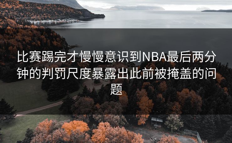 比赛踢完才慢慢意识到NBA最后两分钟的判罚尺度暴露出此前被掩盖的问题